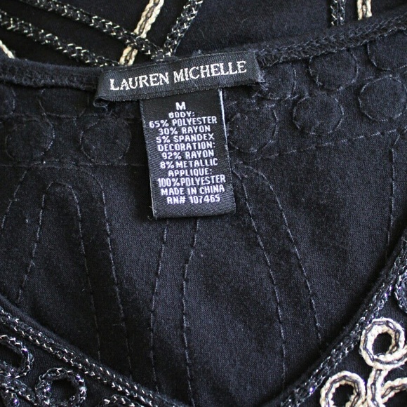 {Lauren Michelle} Black and Gold Top - Picture 5 of 7